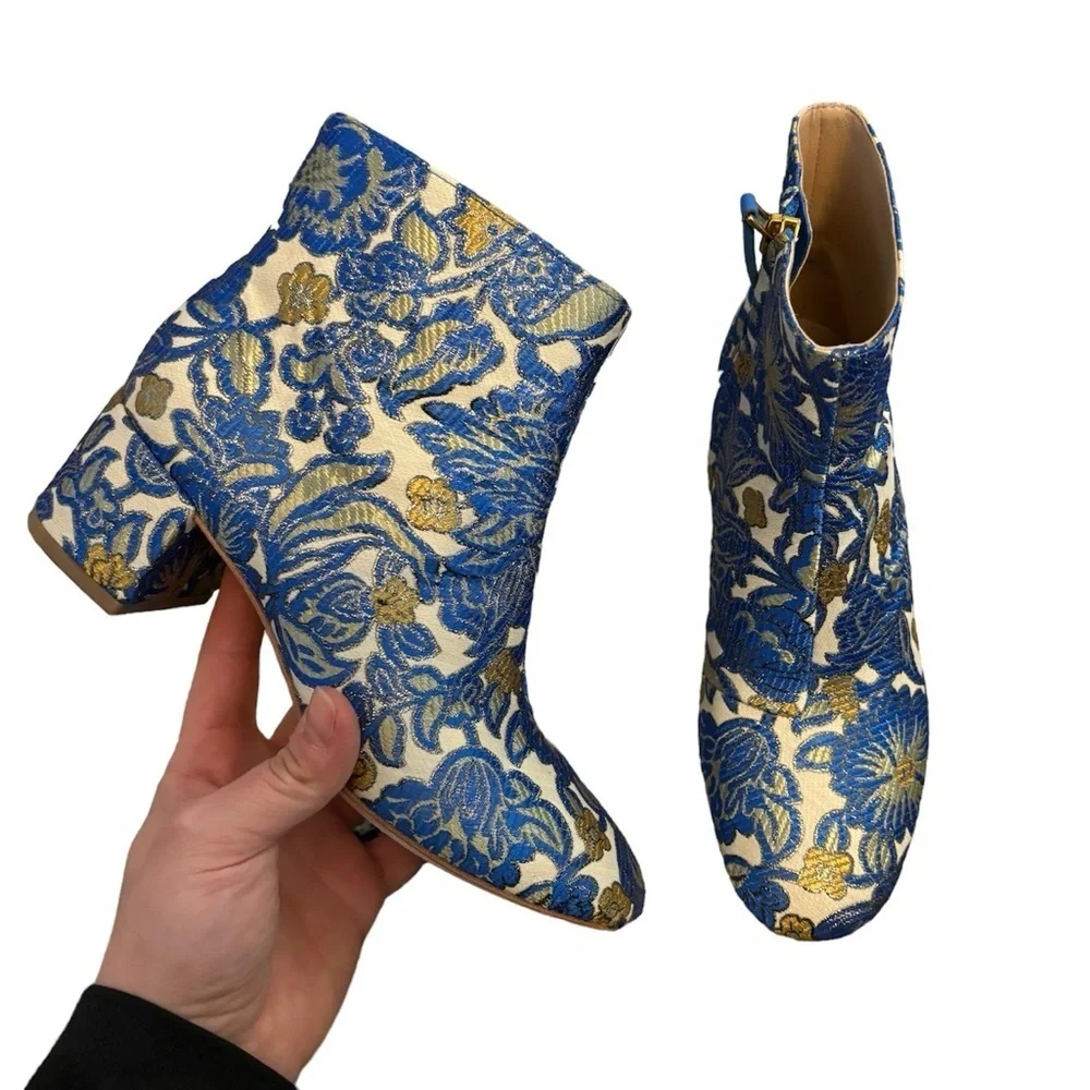 NEW Tory Burch |‎ Shelby Floral Embroidered Ankle Boots Sz 5